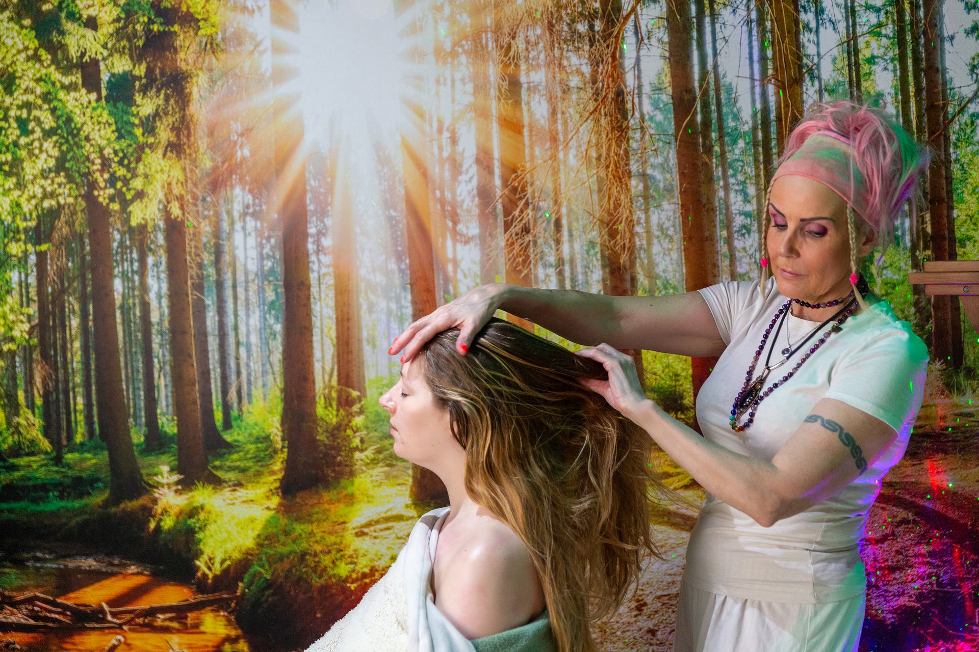 Yvonne Barrie practicing Indian Head Massage in East Kilbride