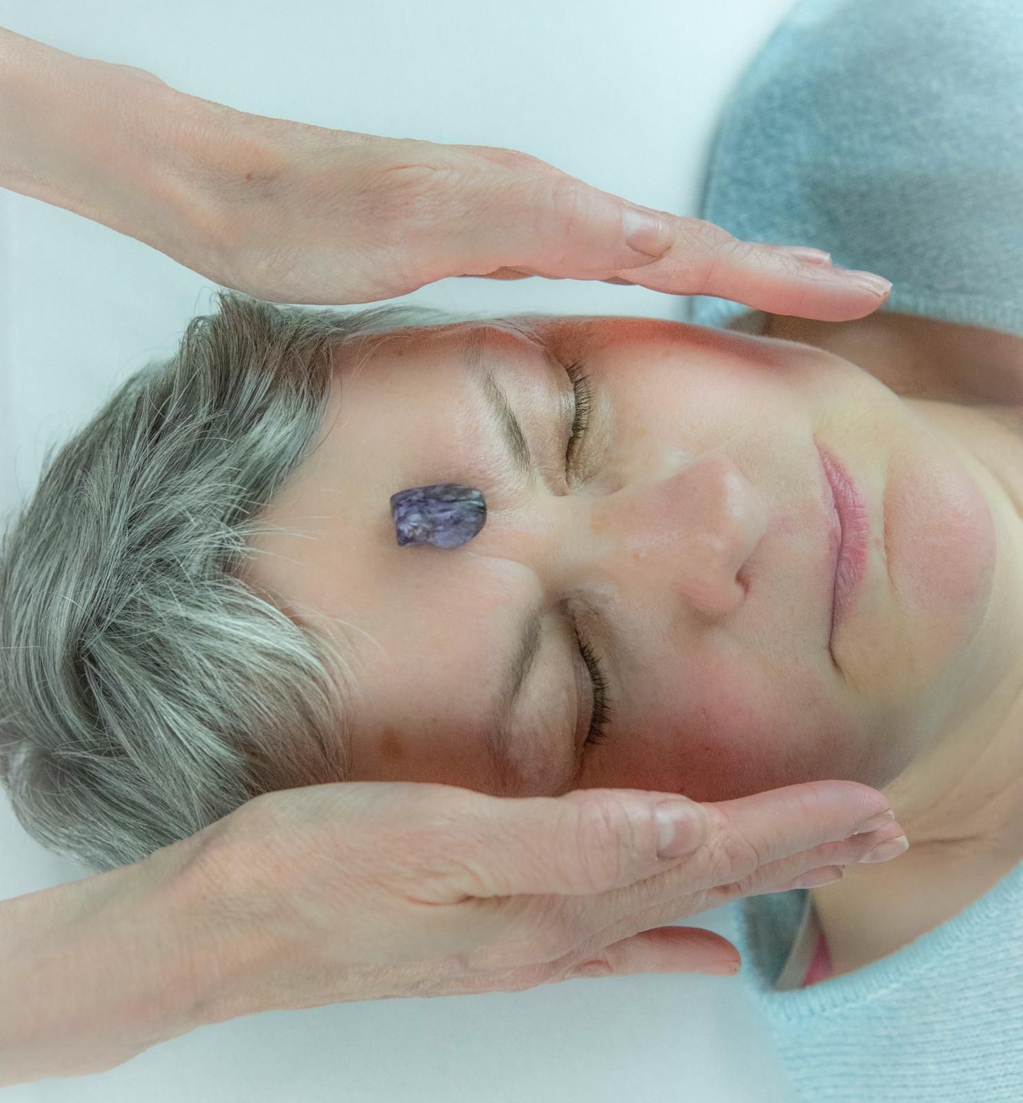 Yvonne Barrie practicing crystal healing in East Kilbride
