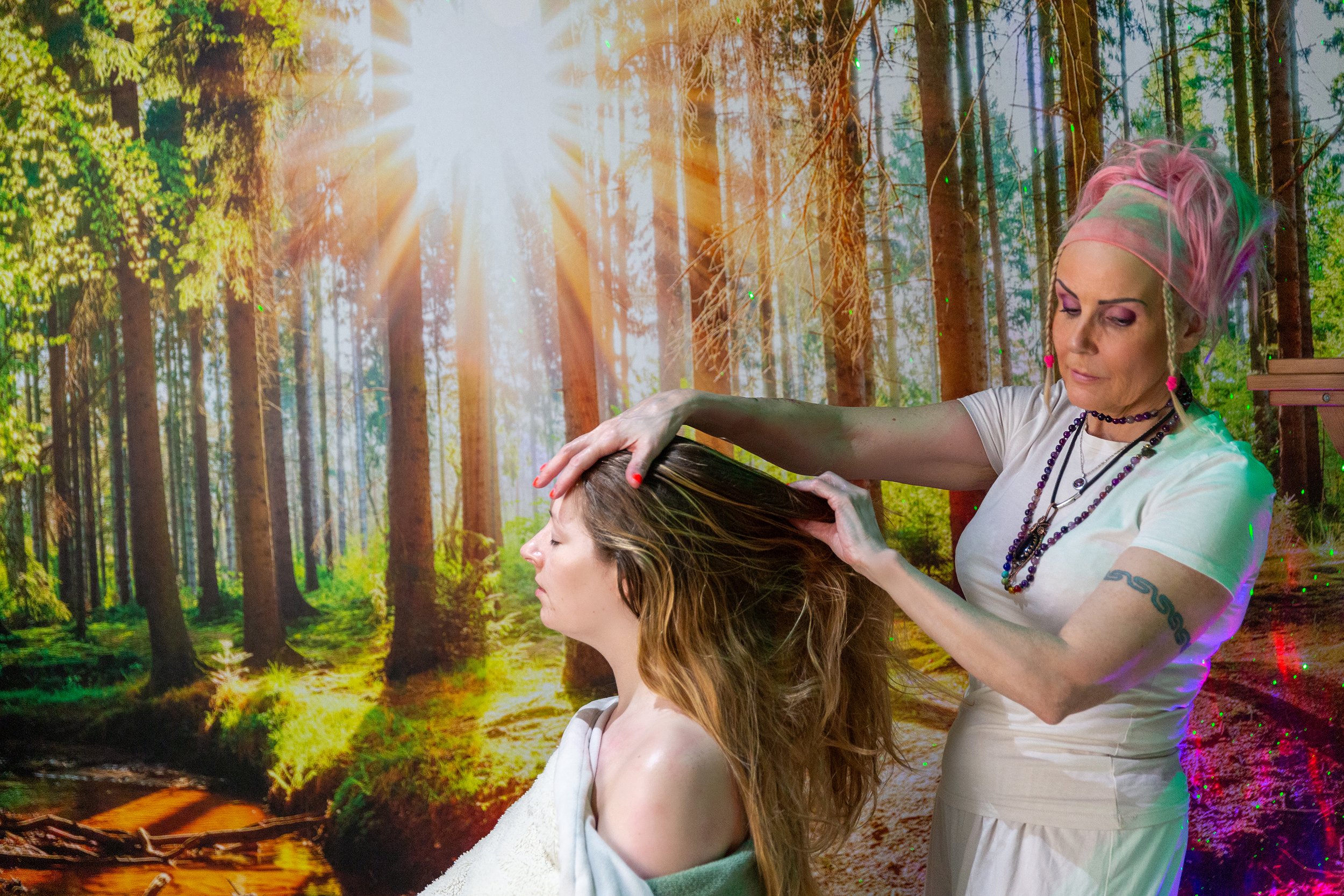 Yvonne Barrie practicing Indian Head Massage in East Kilbride