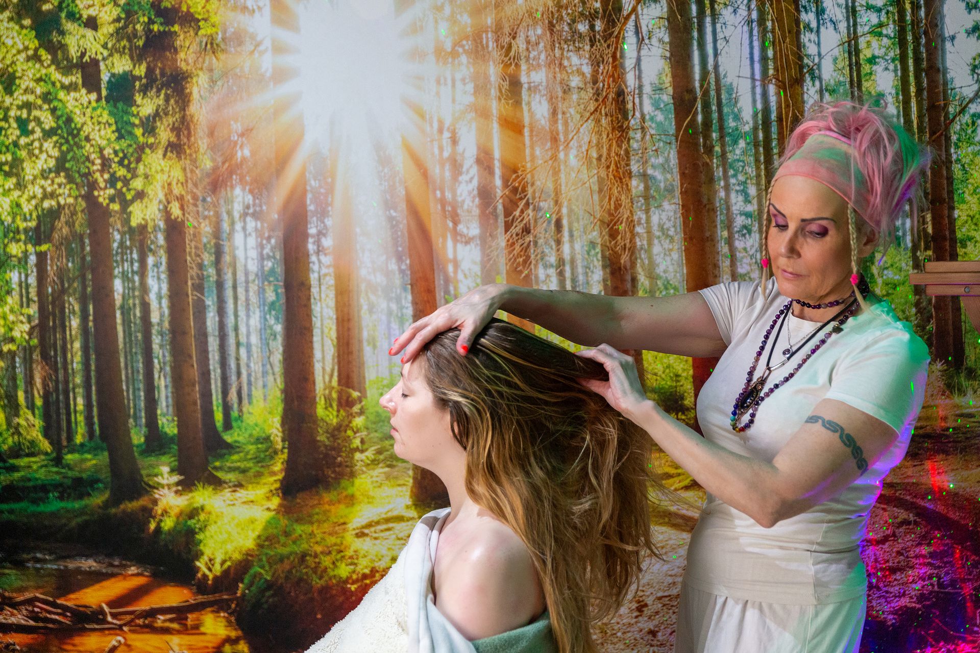 Yvonne Barrie practicing Indian Head Massage in East Kilbride